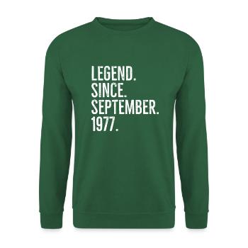 Légende depuis septembre 1977 - Sweat-shirt Unisexe - vert foncé - Devant