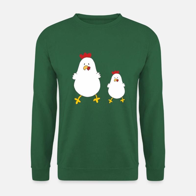 mutter kind huhn - Unisex Pullover - Grün