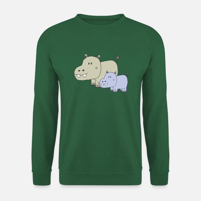 nilpferd vater und sohn - Unisex Pullover - Grün