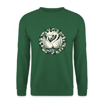 Couple de cygnes - Sweat-shirt Unisexe - vert foncé - Devant