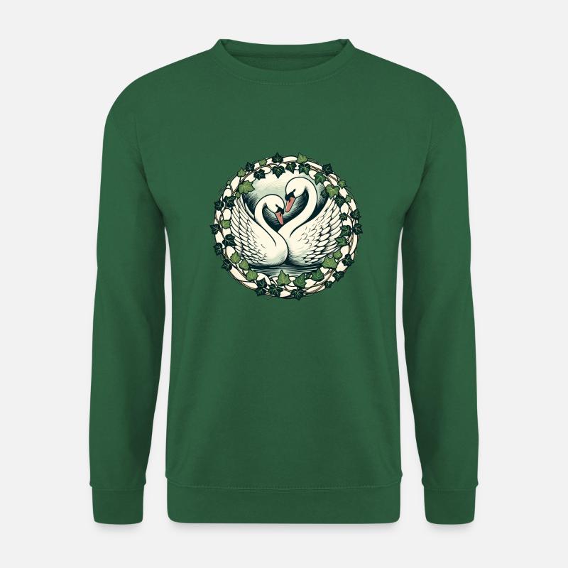 Schwanen-Pärchen - Unisex Pullover - Grün
