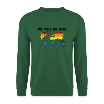 Welt ist bunt LGBT Spruch Geschenk Pride Rechte - Unisex Pullover - Grün - Vorne