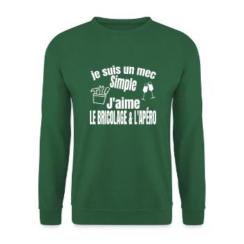 bricolage et apéro - Sweat-shirt Unisexe - vert foncé - Devant