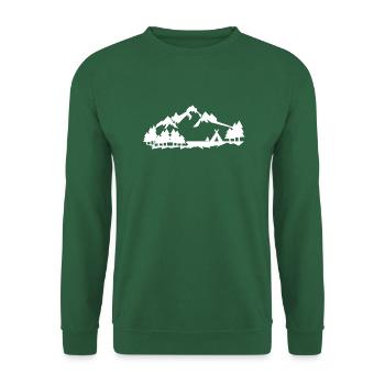 Camping im Wald in den Bergen -Silhouette isolier - Unisex Pullover - Grün - Vorne