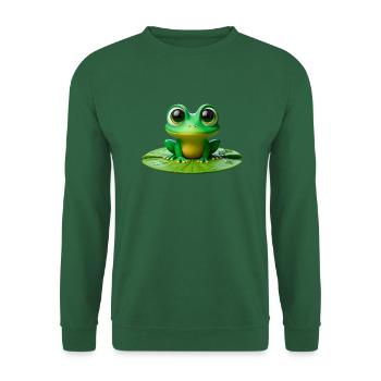 Cute Frog on a Lily Pad - Unisex Sweatshirt - green - Front