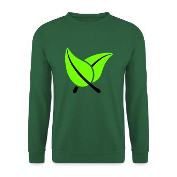 2 Green Beautiful Leaves Eco Spring Summer Nature - Unisex Sweatshirt - green - Front