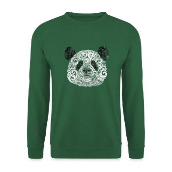 Swirly Panda - Unisex Pullover - Grün - Vorne