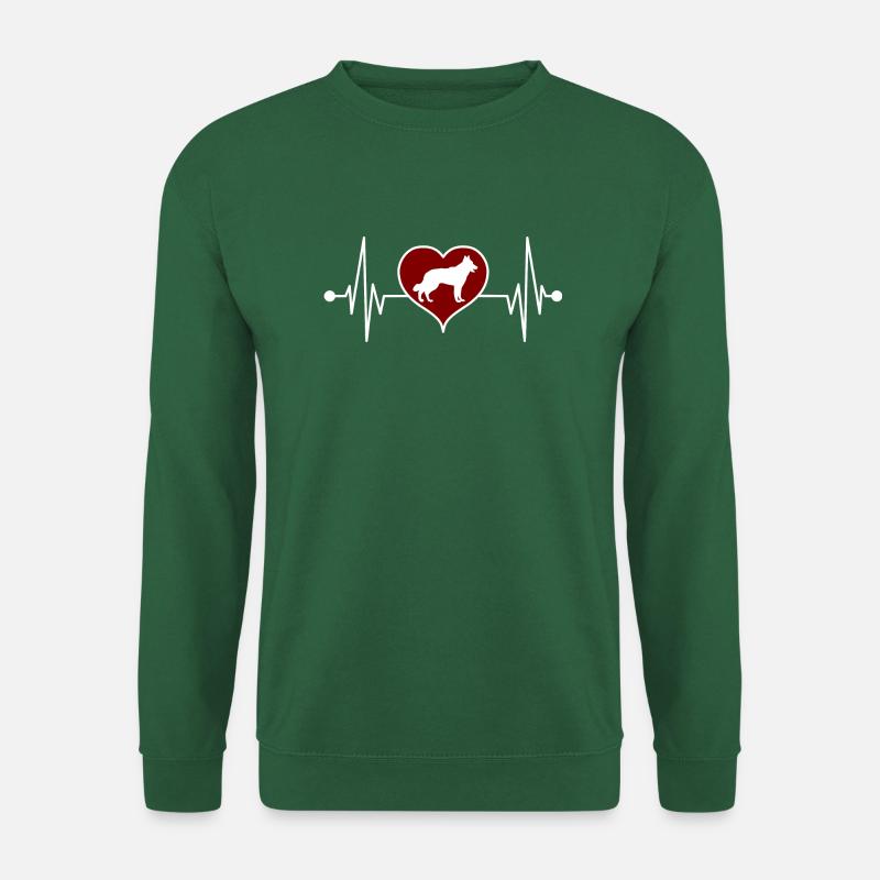 Swiss White Shepherd Heartbeat - Unisex Sweatshirt - green