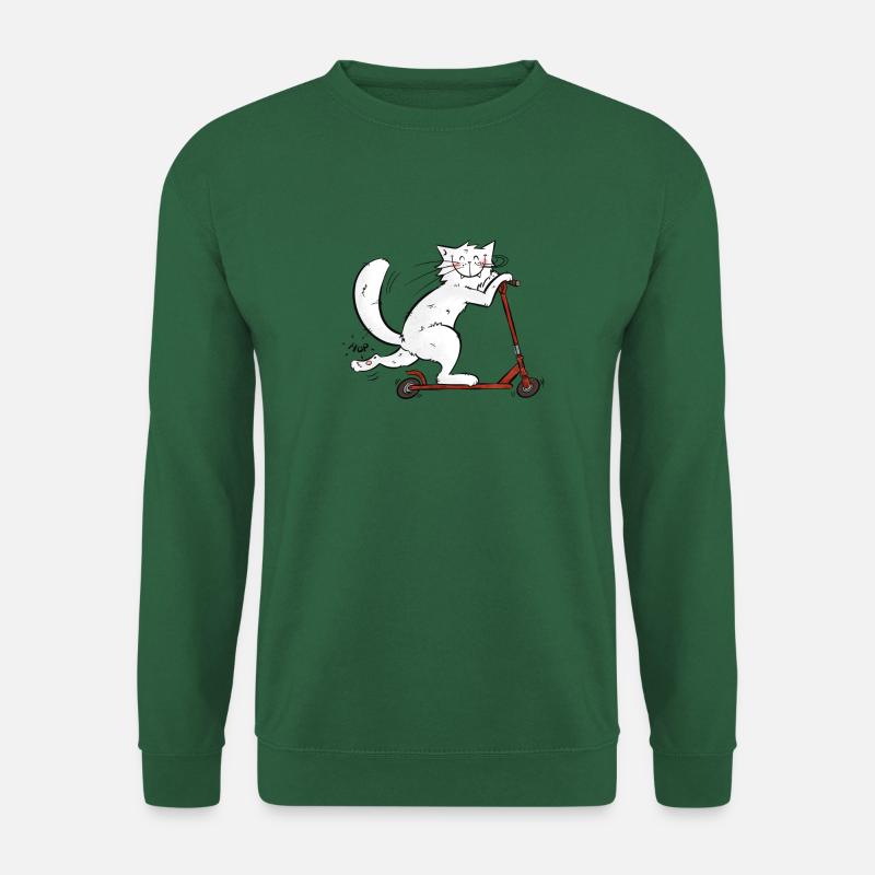 Mrou le Chat und sein Roller - Unisex Pullover - Grün