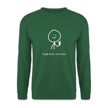 laugh more white - Unisex Pullover - Grün - Vorne