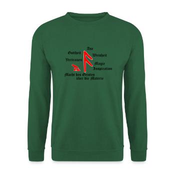 Runa "Ansuz" (ger.) - Unisex Pullover - Grün - Vorne