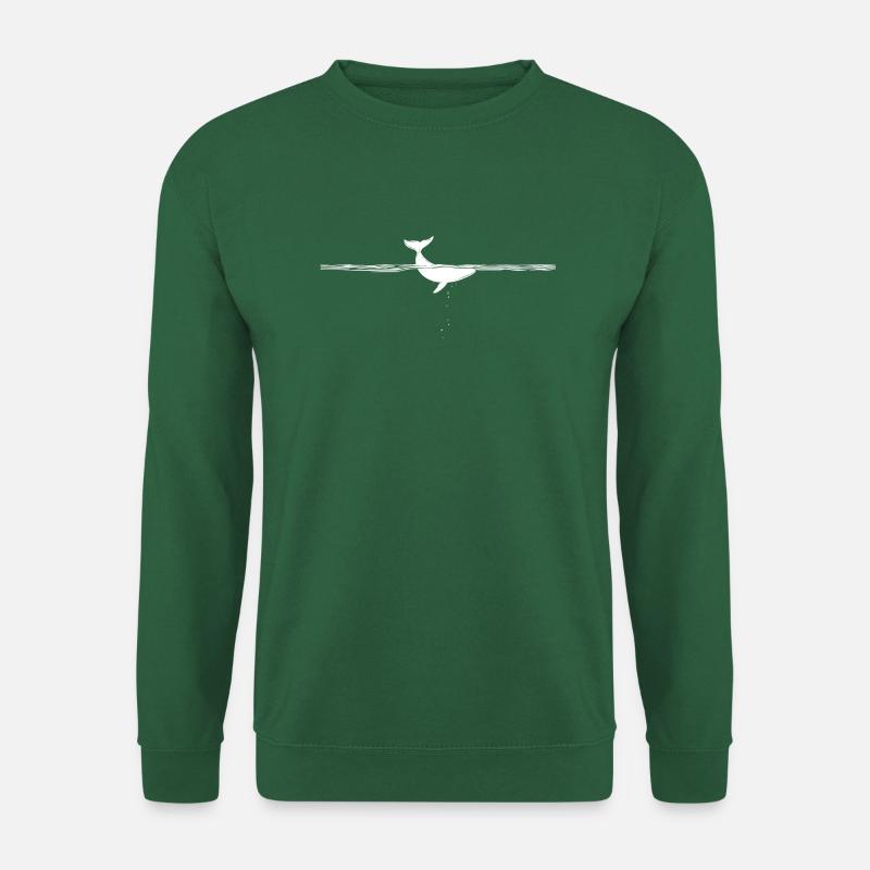 Whale Tail 2 - Weiß - Unisex Pullover - Grün