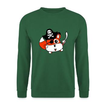 Little Cute Captain Fox Pirate Animal Eye Patch - Unisex Sweatshirt - green - Front