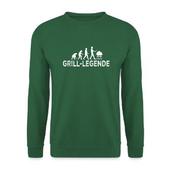 Grill Evolution Shirt, BBQ Shirt, Legende - Unisex Pullover - Grün - Vorne