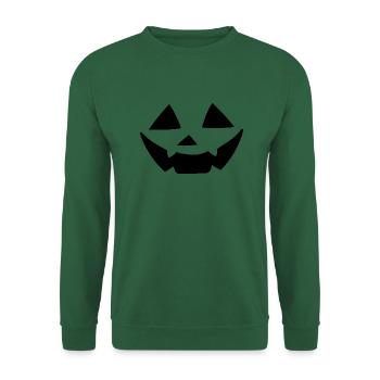 "Kürbisgesicht", Halloween - Unisex Pullover - Grün - Vorne