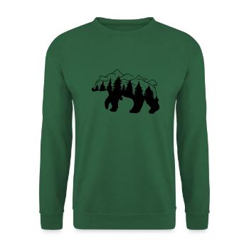 Bär Wald Berge - Unisex Pullover - Grün - Vorne