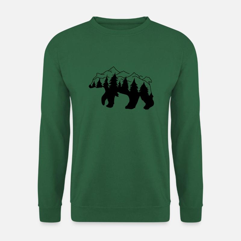Montagnes de la forêt d'ours - Sweat-shirt Unisexe - vert foncé