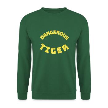Tiger dangerous lettering yellow gift idea - Unisex Sweatshirt - green - Front
