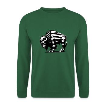 American bison | USA flag street art - Unisex Sweatshirt - green - Front
