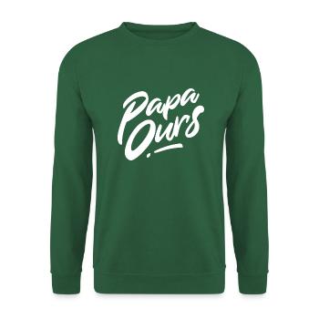 Papa ours - Sweat-shirt Unisexe - vert foncé - Devant