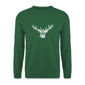 Hirschgeweih Hirschkopf - Unisex Pullover - Grün - Vorne