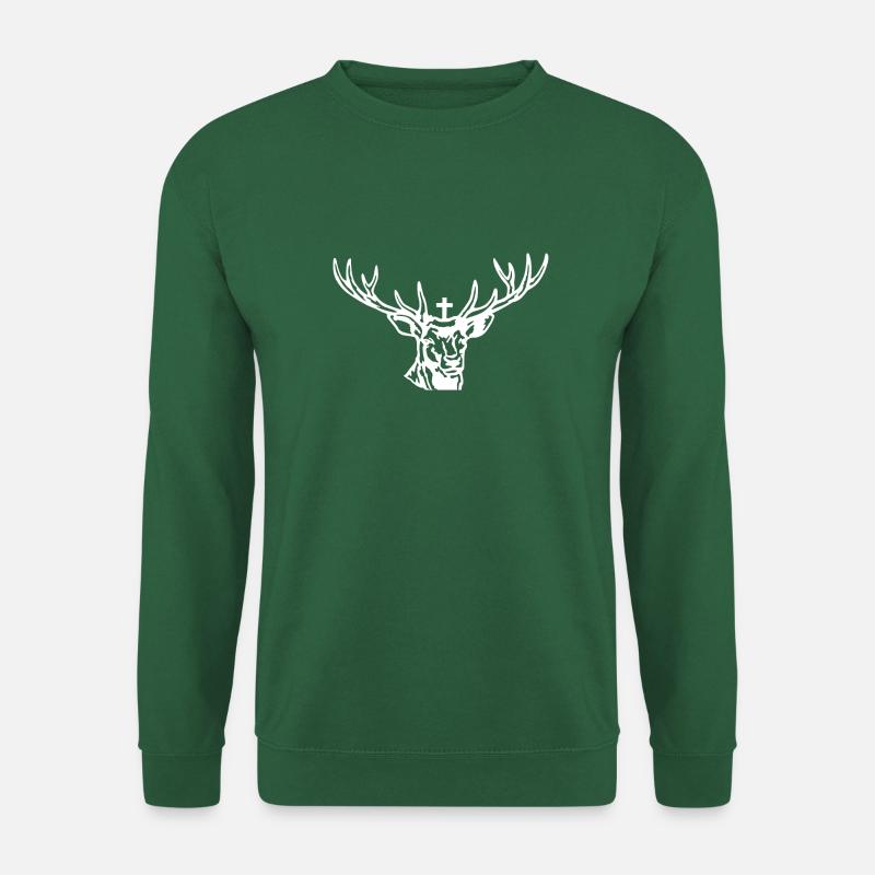 Hirschgeweih Hirschkopf - Unisex Pullover - Grün