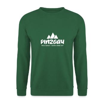 Pinzgau, Heimat, Österreich, Salzburg, Dialekt - Unisex Pullover - Grün - Vorne