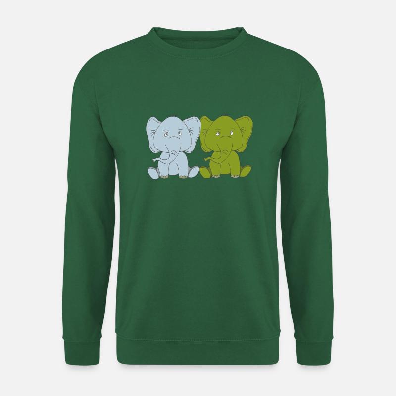 Two Elephant Babies - Unisex Sweatshirt - green