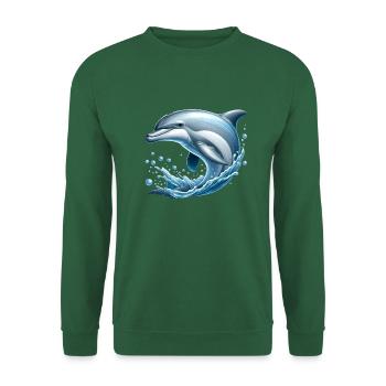 Friendly dolphin (jumping out of the sea) - Unisex Sweatshirt - green - Front