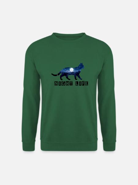 Katze - Nachtleben - Unisex Pullover - Grün