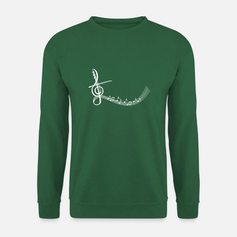 Weiß-Geige&Noten - Unisex Pullover - Grün