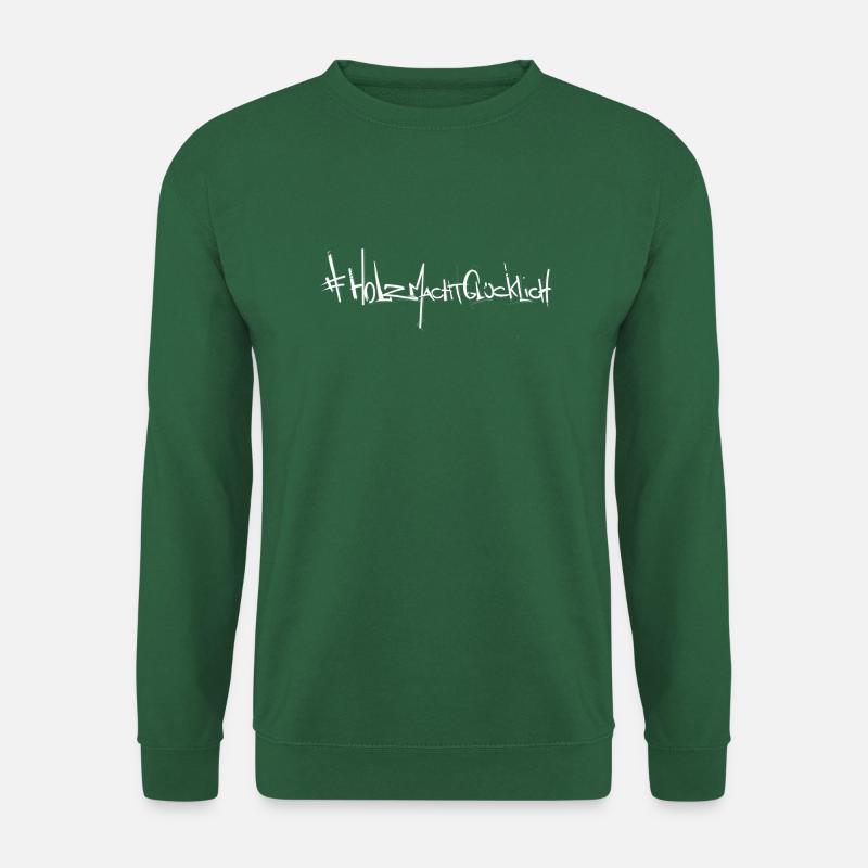 #HolzMachtGlücklich in weiß - Unisex Pullover - Grün