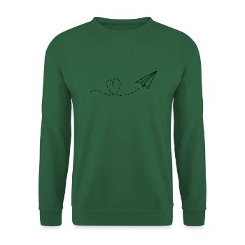 Papier Flieger Herz - Unisex Pullover - Grün - Vorne