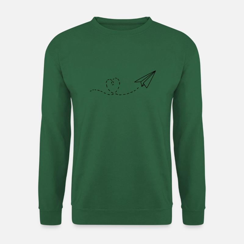 Papier Flieger Herz - Unisex Pullover - Grün
