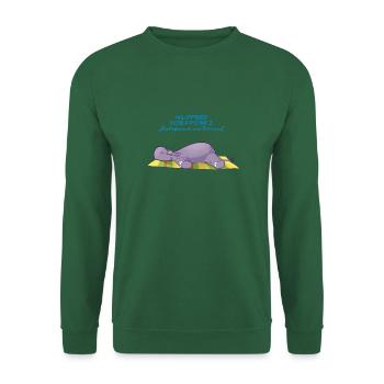 Inge Hippo Yoga Pose 2 "Relaxed on the beach" - Unisex Sweatshirt - green - Front