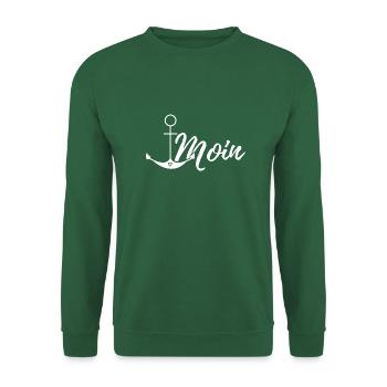 Spruch Moin Hamburg Anker mit Herz - Unisex Pullover - Grün - Vorne