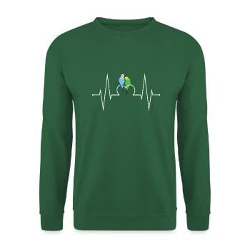 Budgerigar Heartbeat - Sweat-shirt Unisexe - vert foncé - Devant