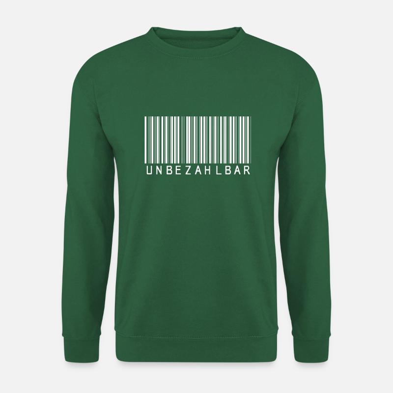 Code-barres PRICELESS blanc - Sweat-shirt Unisexe - vert foncé