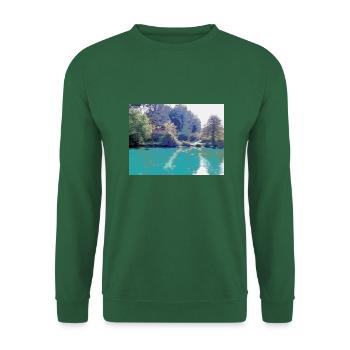 Drawing of Provence - Landscape Fountain of Vaucluse - Unisex Sweatshirt - green - Front