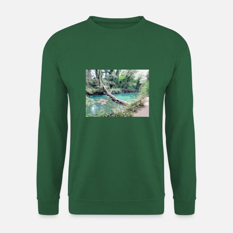 Zeichnung der Provence - Rivière de la Bresque - Unisex Pullover - Grün
