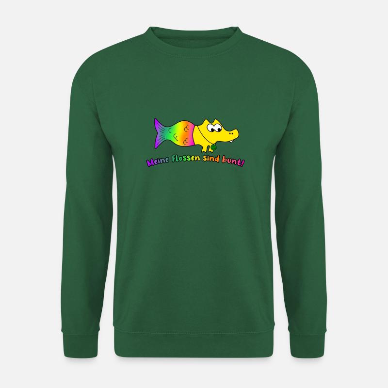 Meine Flossen sind bunt! Meerwerkel - Unisex Pullover - Grün