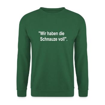 Bauernprotest 2024 Wir Haben Die Schnauze Voll - Unisex Pullover - Grün - Vorne