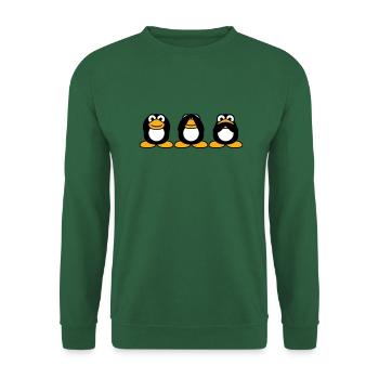 Three wise penguins don't hear anything say team - Unisex Sweatshirt - green - Front