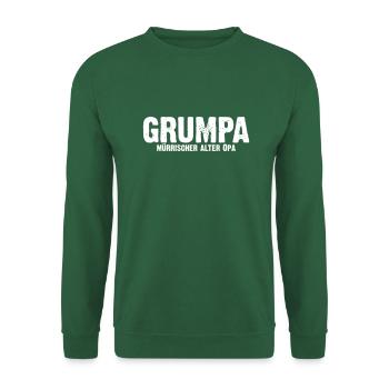 Grumpa - mürrischer alter Opa - Wortspiel - Unisex Pullover - Grün - Vorne