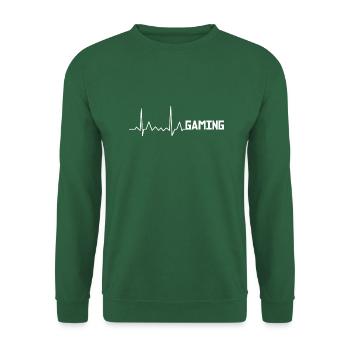 Jeu de jeu battement de coeur EKG I Love Gaming - Sweat-shirt Unisexe - vert foncé - Devant