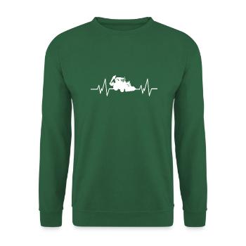 Bagger Bauarbeiter Handwerk Herzschlag - Unisex Pullover - Grün - Vorne