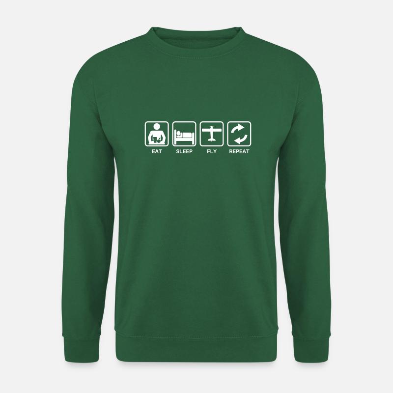Eat sleap fly repeat - Unisex Pullover - Grün