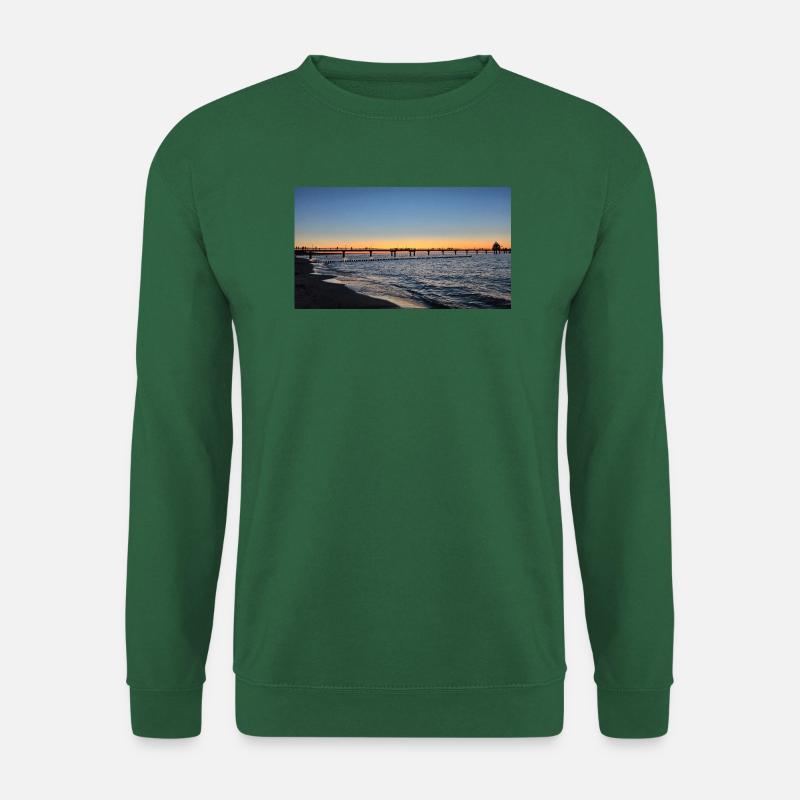 Sonnenuntergang Seebrücke - Unisex Pullover - Grün