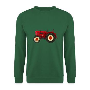 Retro Oldtimer-Traktor rot - Unisex Pullover - Grün - Vorne