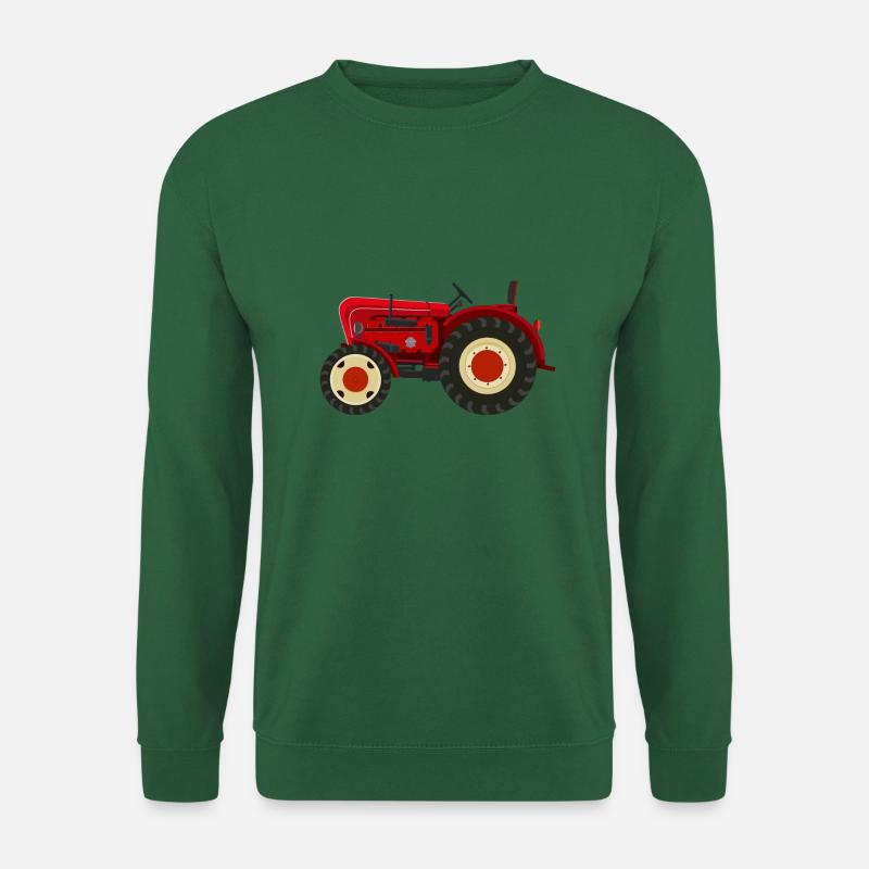 Retro Oldtimer-Traktor rot - Unisex Pullover - Grün